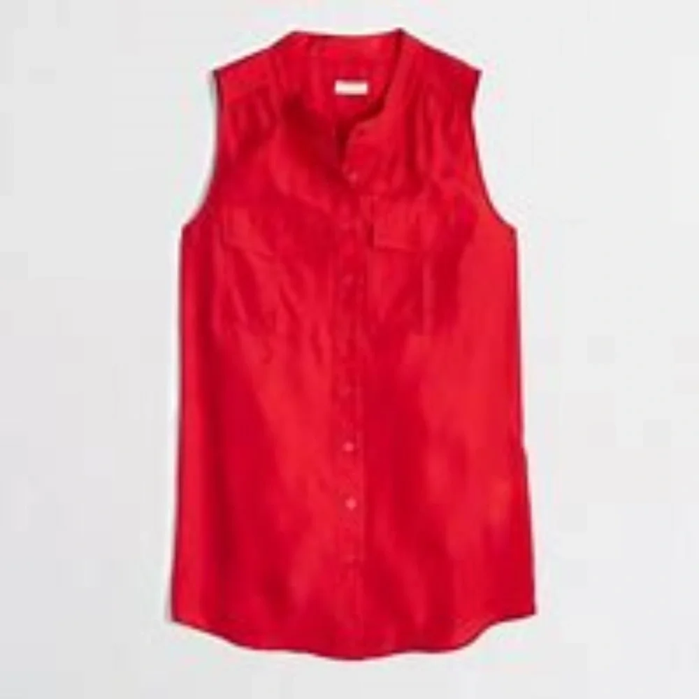 J.Crew Red Pocket Tank - Picture 2 of 8